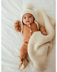 Natural Garter Garter Stitch Knit Baby Blanket