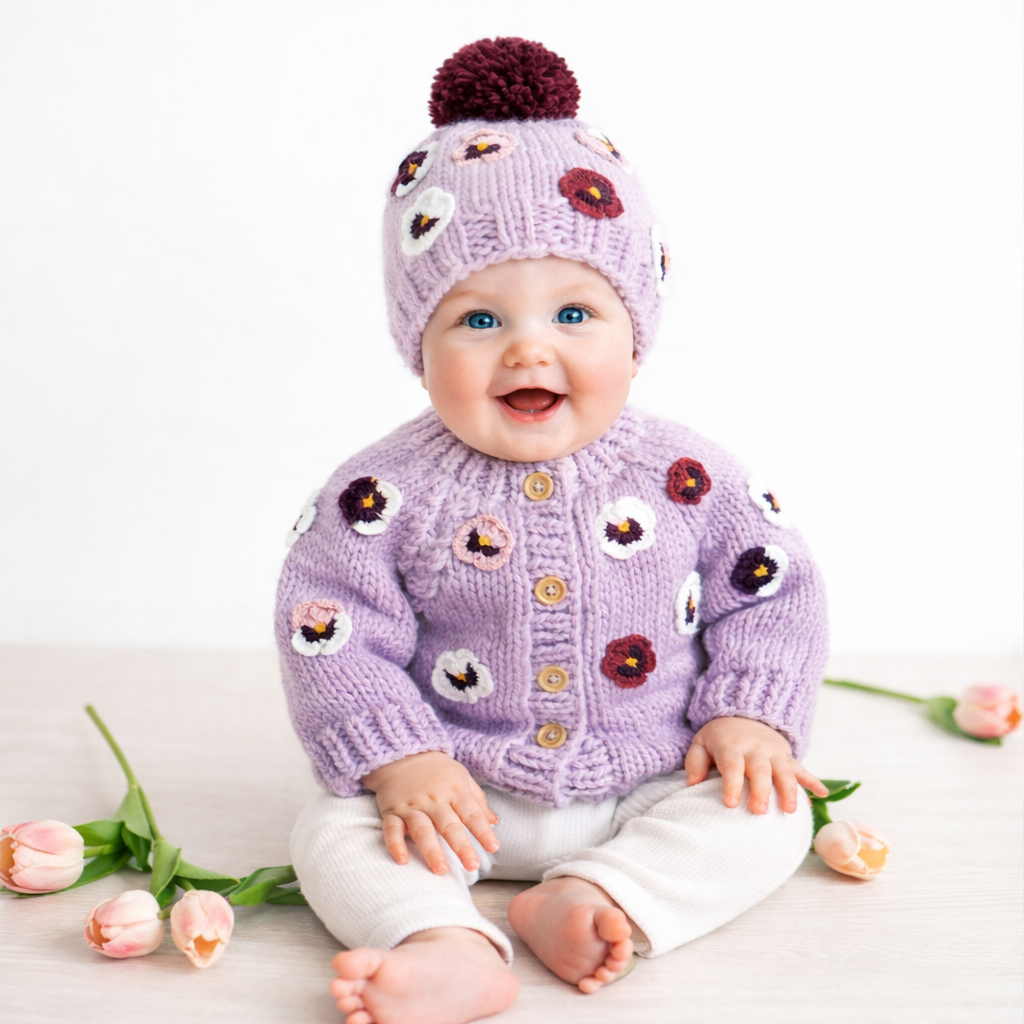 Pansy Cardigan Lilac for Baby &amp; Toddler