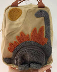 Children's Dinosaur Backpack Cute Canvas Lightweight School Bag: Light Brown
