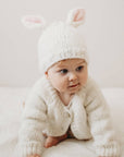 Bunny Ears White Beanie Baby Hat