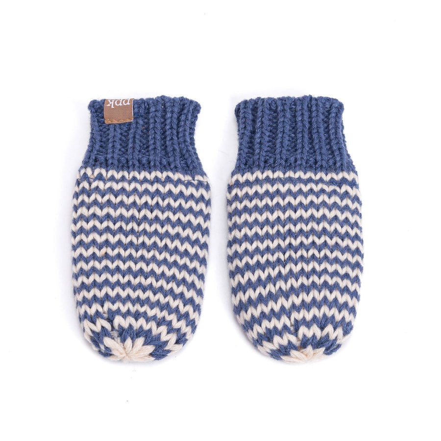 Baby/ Toddler Kids Thumbless Winter Mittens, Stripe Pattern