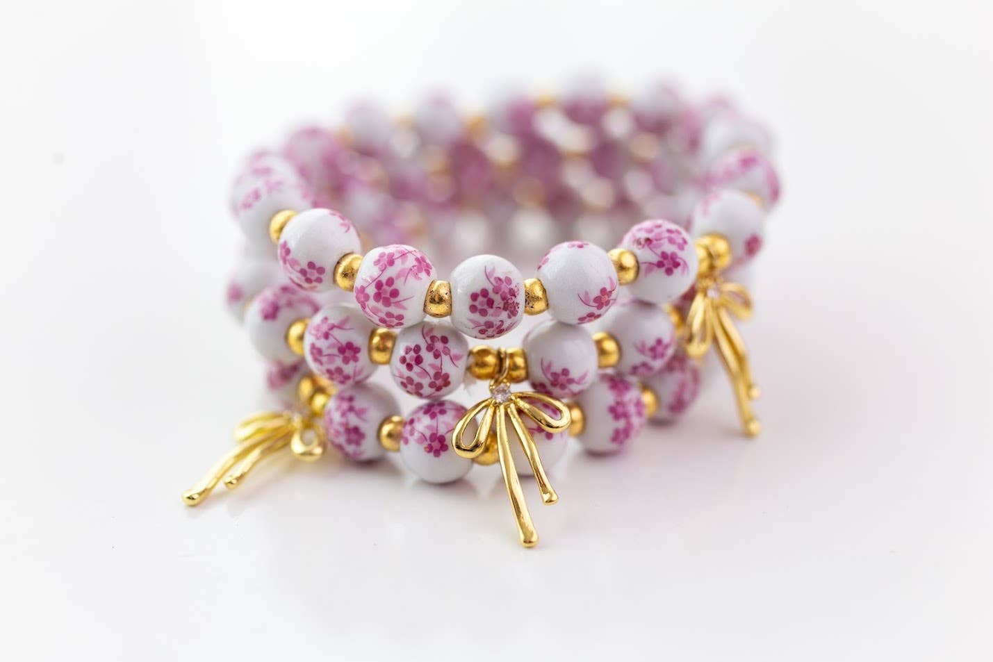 Chinoiserie Beaded Bracelet: Blue