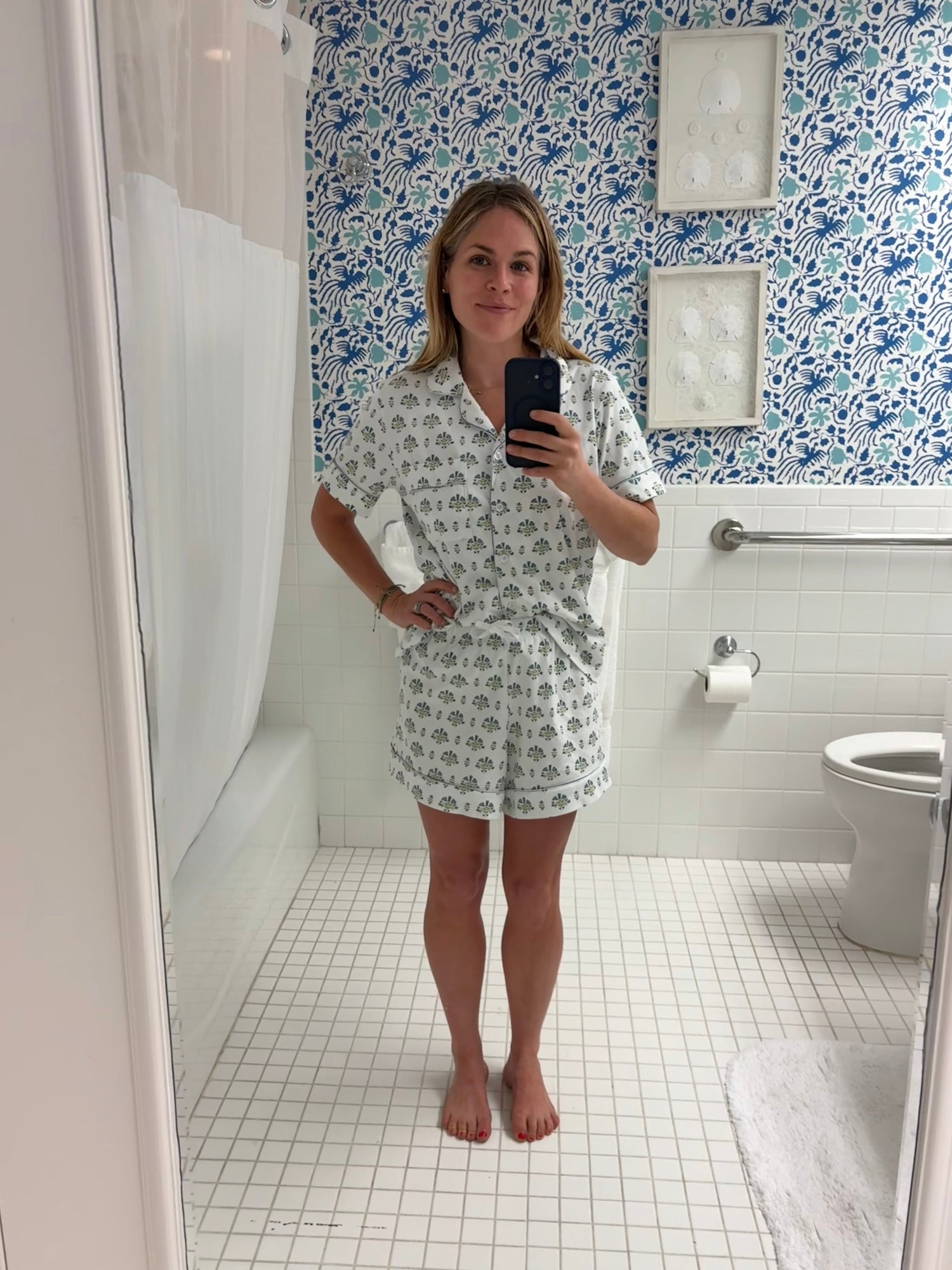 Posy Floral Block Women’s Button Front Short Pajama Set