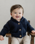 Shawl Collar Indigo Cardigan Sweater for Baby & Toddler