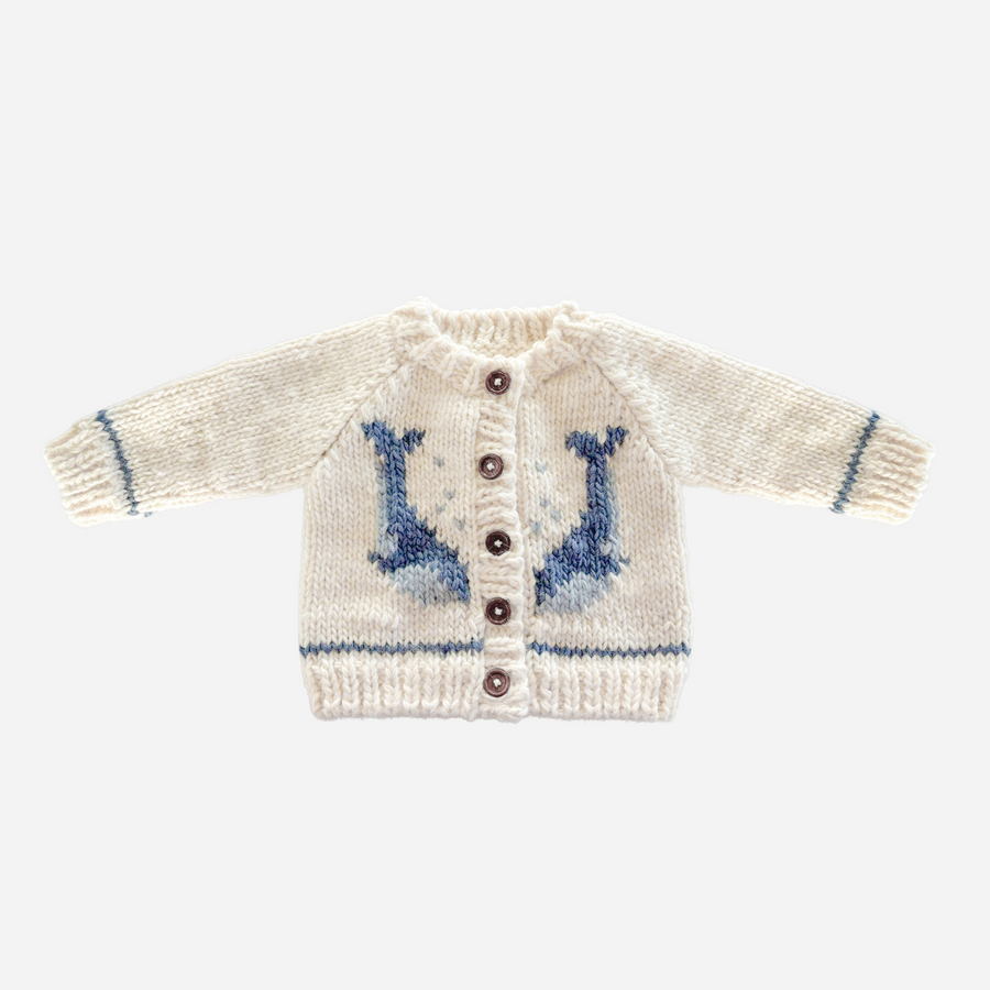 Whale Cardigan Nautical Blue Ocean Sweater: Blue