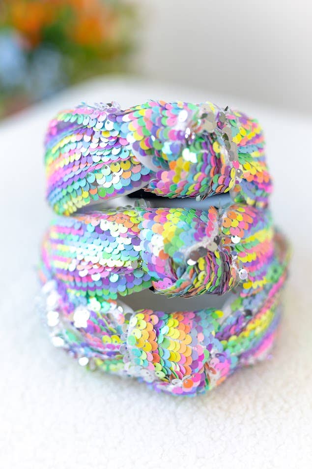 Girls Sparkly Headband - Colorful Cascade