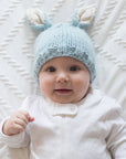 Bunny Ears Blue Baby Beanie Hat