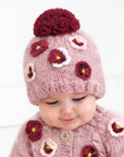 Pansy Rosy Beanie Hat for Baby & Kids