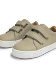 Leather Kids Velcro Sneakers - Gray