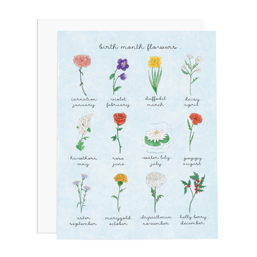 Birth Month Flowers Greeting Card