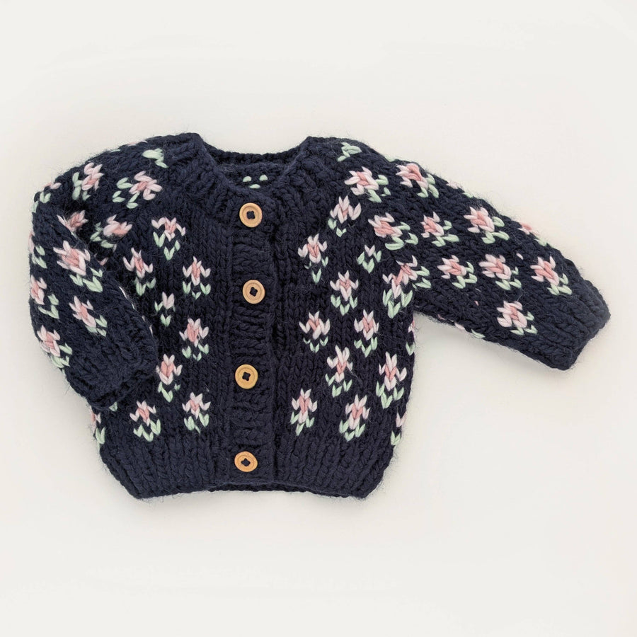 Bitty Blooms Indigo Cardigan Sweater for Baby & Toddlers