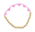 Kids Light Pink Metal Hearts Bracelet