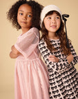 Tea Blouson Sleeve Pocket Dress Bows