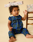 Tea Plaid Ruffle Baby Romper