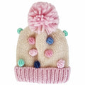 Pastel Popcorn Knitted Beanie Hat