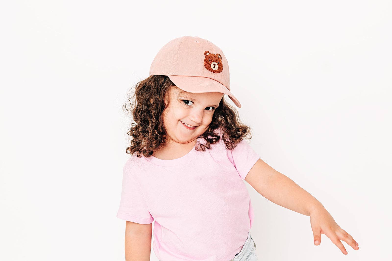 Teddy Bear Patch Baseball hat: Denim / Baby (0-12M)