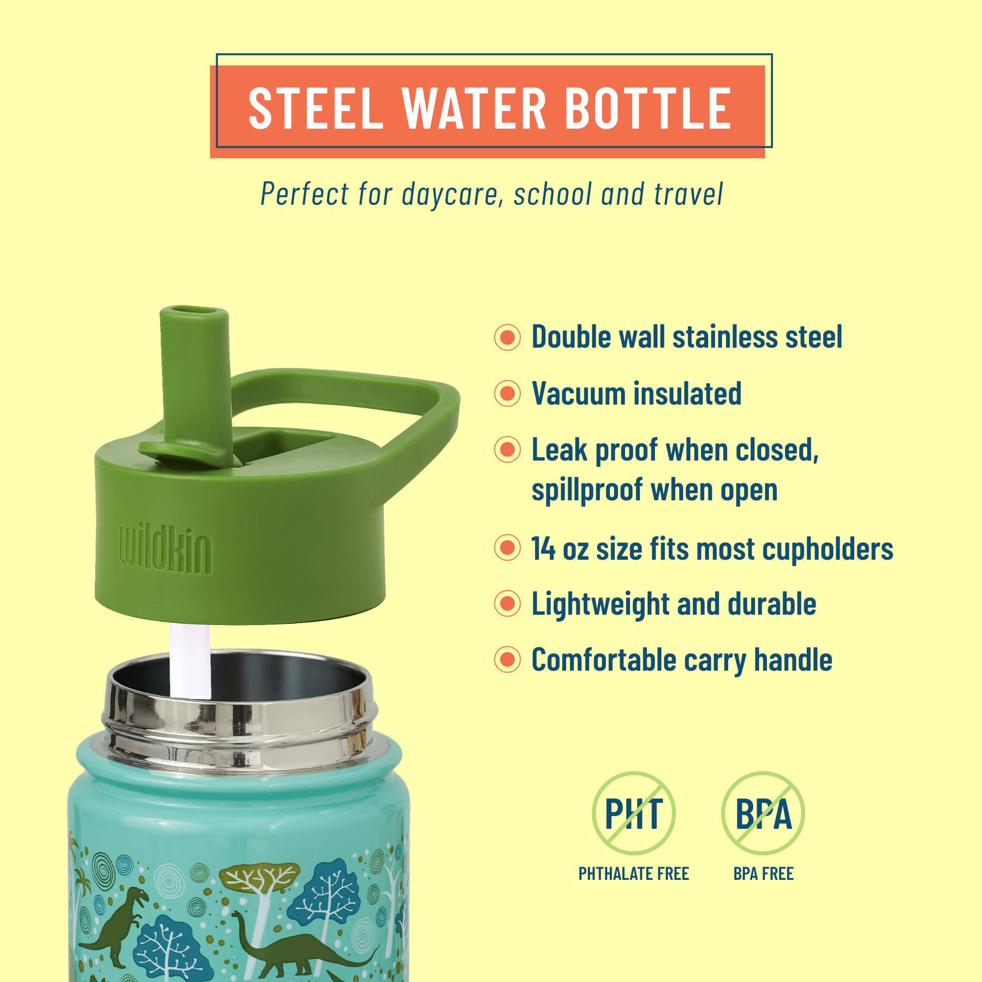 Dinomite Dinosaurs 14 oz Steel Bottle