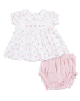 Angel Dear Dainty Buds and Bows - Smocked Dress Set