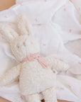 Muslin Swaddle Pink Bow Baby Shower Girl Organic Cotton Gift: Pink