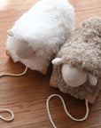 Button Pull-along sheep taupe