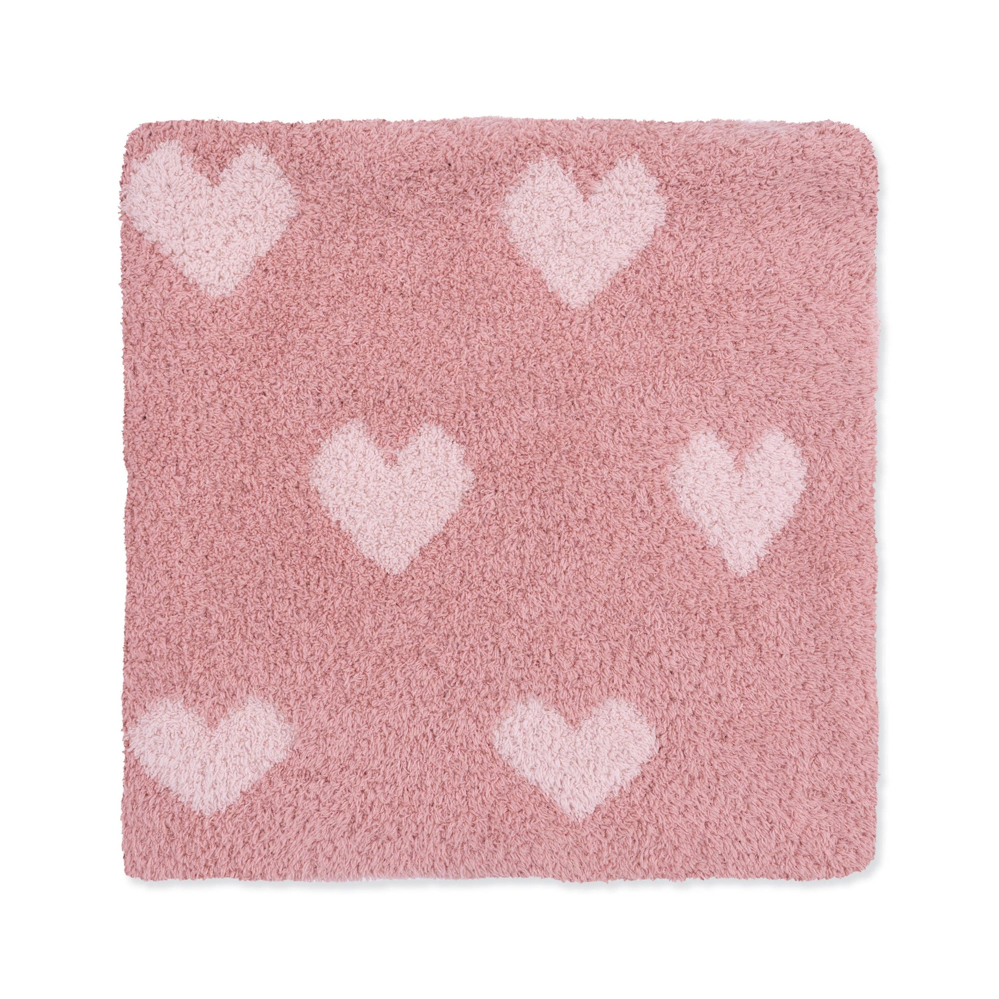 Chenille - Blush and Rose Heart Blanket