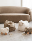 Button Pull-along sheep taupe