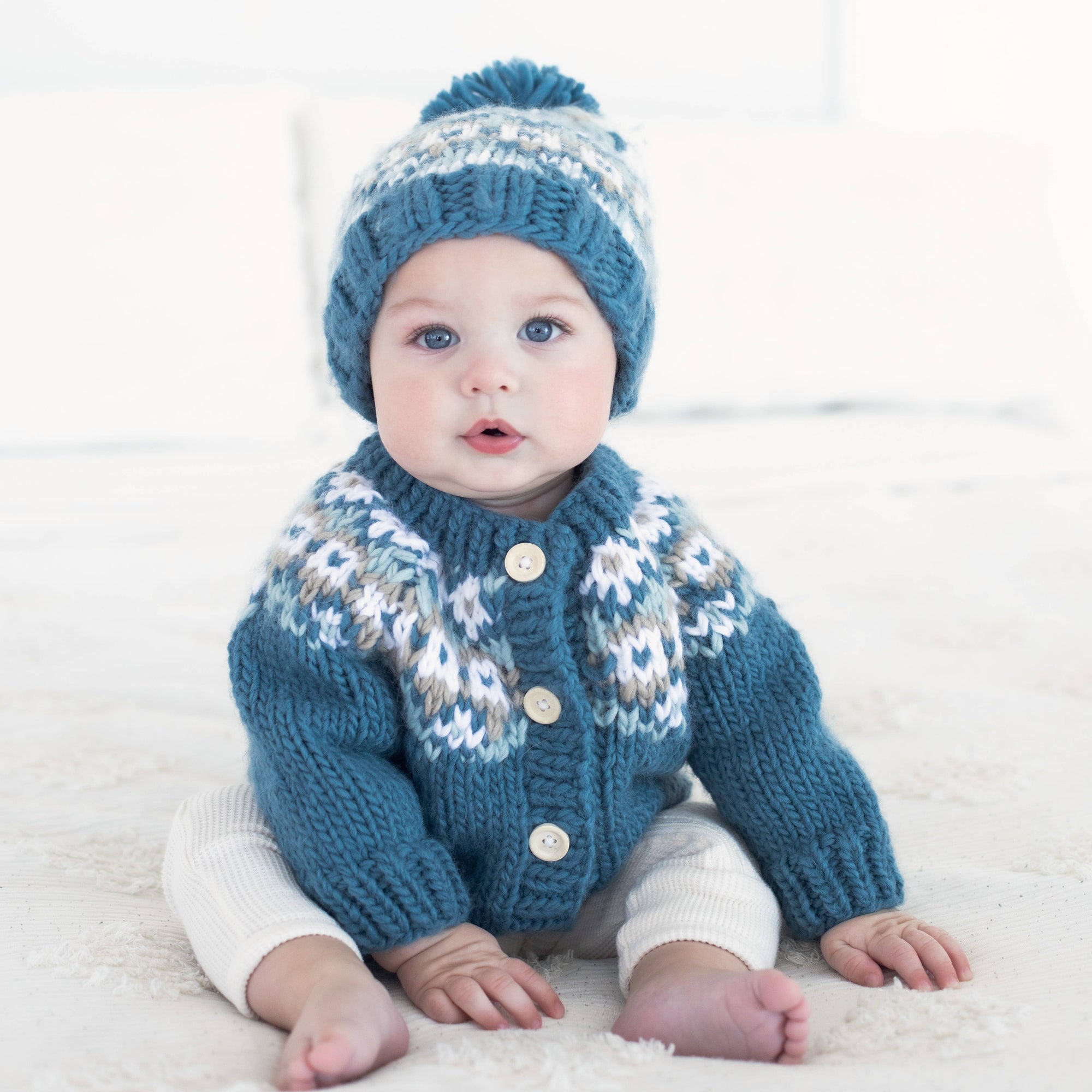 Fairisle Slate Cardigan Sweater for Baby &amp; Toddler