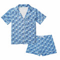 Block Hearts Women’s Button Front Short Pajama Set