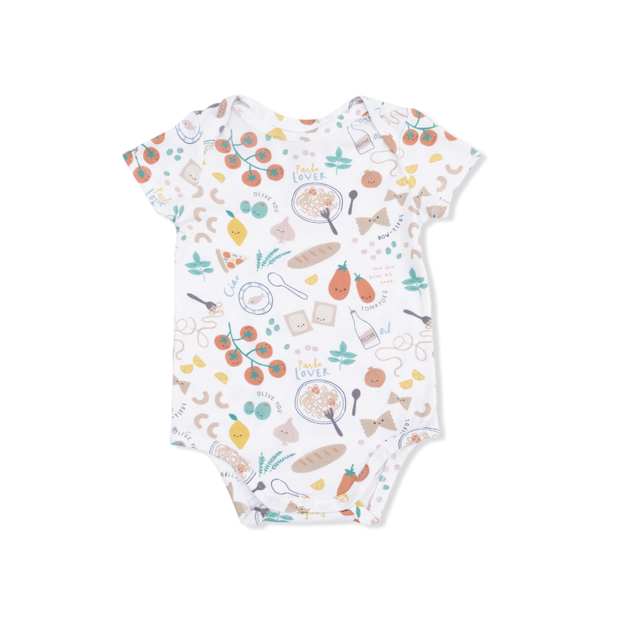 Angel Dear Pasta Lovers - Short Sleeve Bodysuit