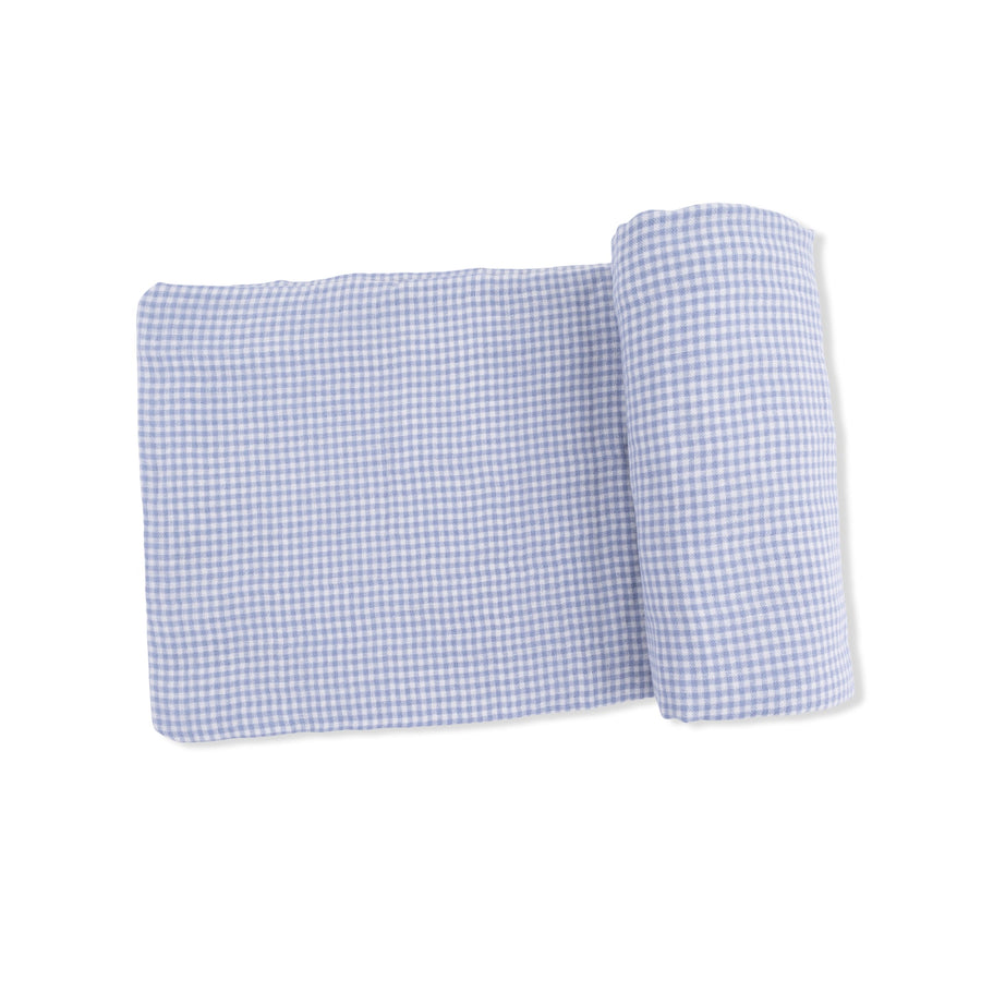 Angel Dear Micro Gingham Blue Blizzard - Swaddle Blanket
