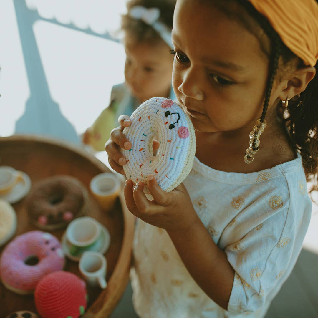 Chocolate Donut Pretend Play Food Rattle