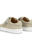 Leather Kids Velcro Sneakers - Gray