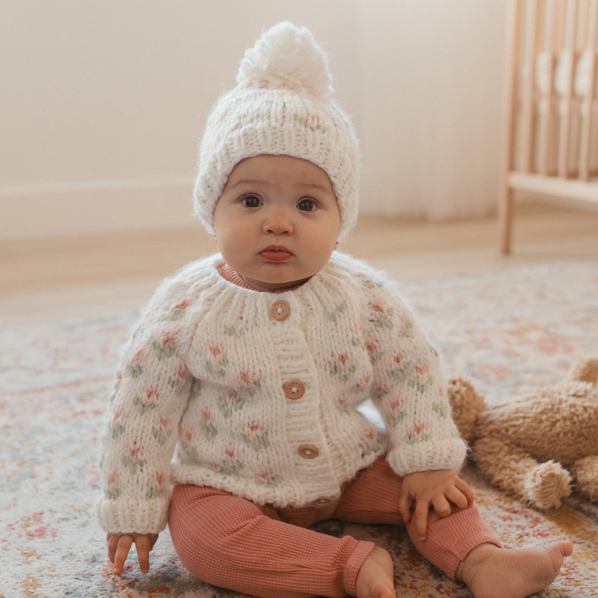 Bitty Blooms Blush Baby Cardigan Sweater