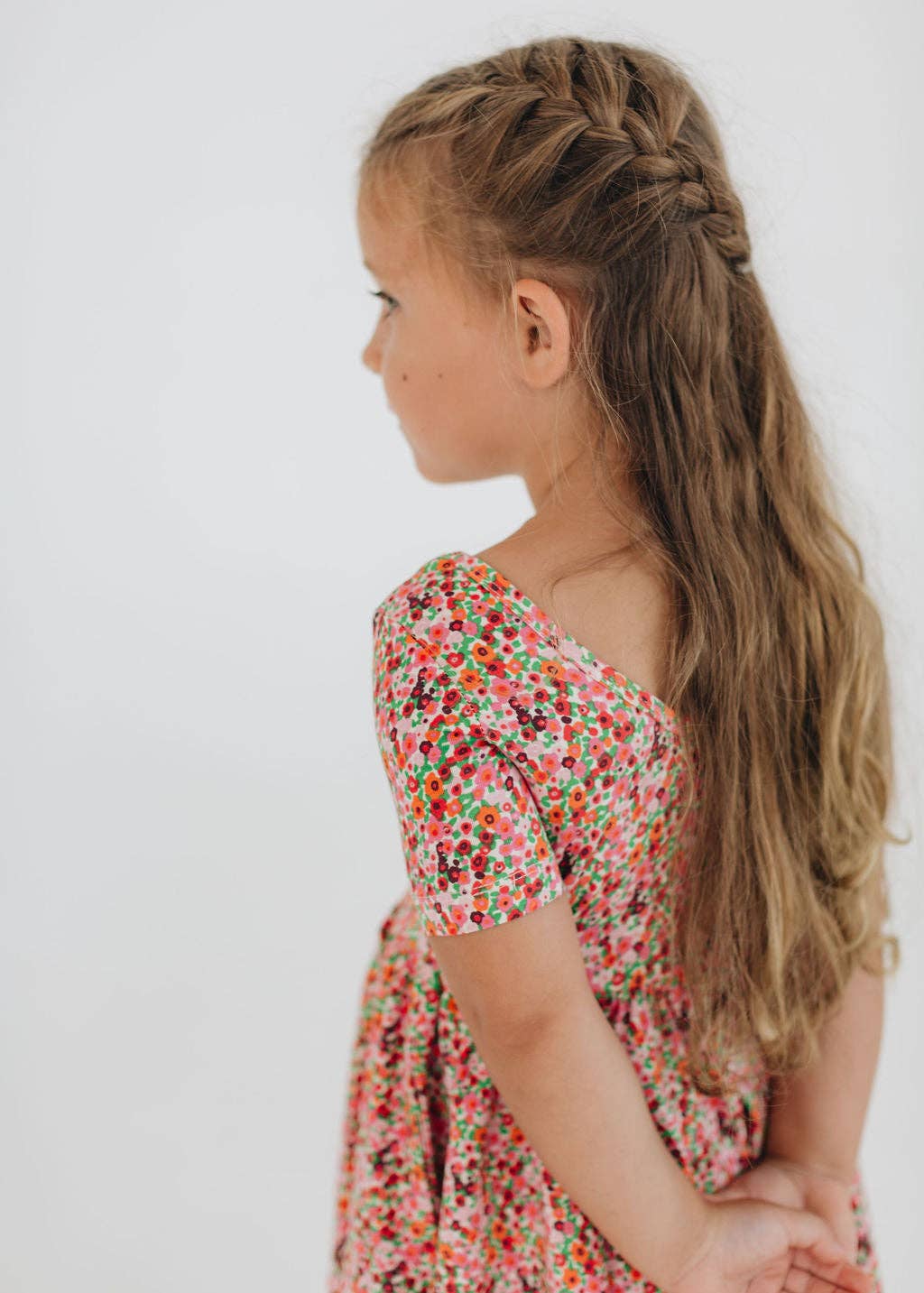 Short Sleeve Twirl Dress in Posy Pop: Posy Pop