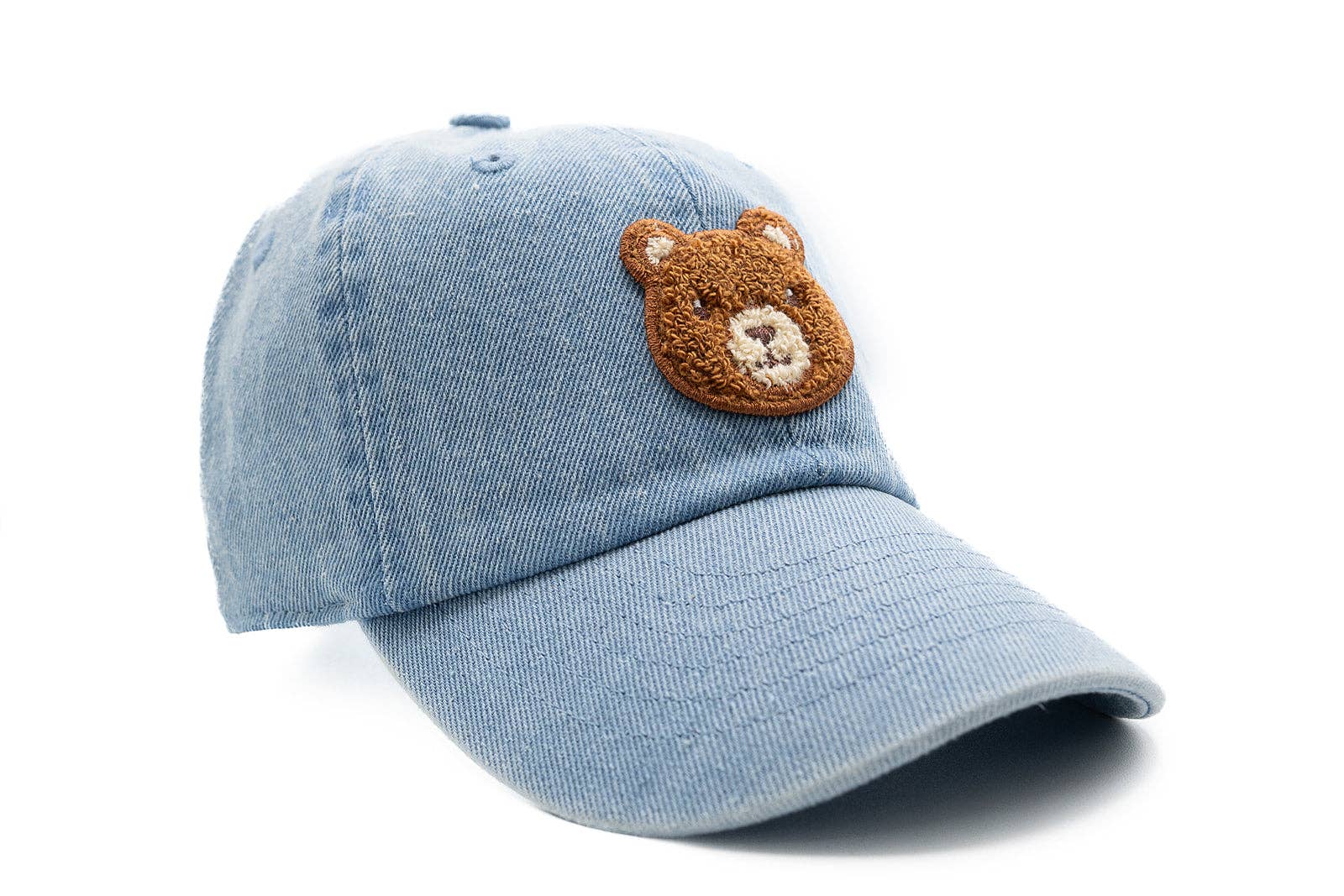 Teddy Bear Patch Baseball hat: Denim / Baby (0-12M)