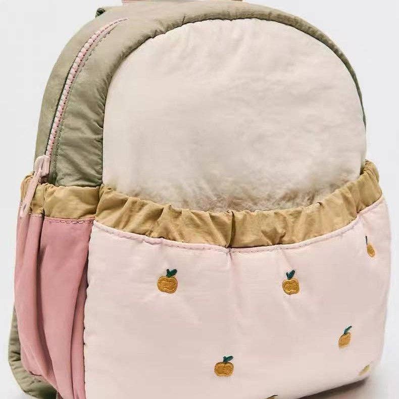 Cute Embroidered Apple Mini Backpack for Kids: Embroidered Apple Design