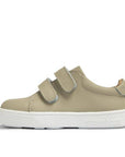 Leather Kids Velcro Sneakers - Gray