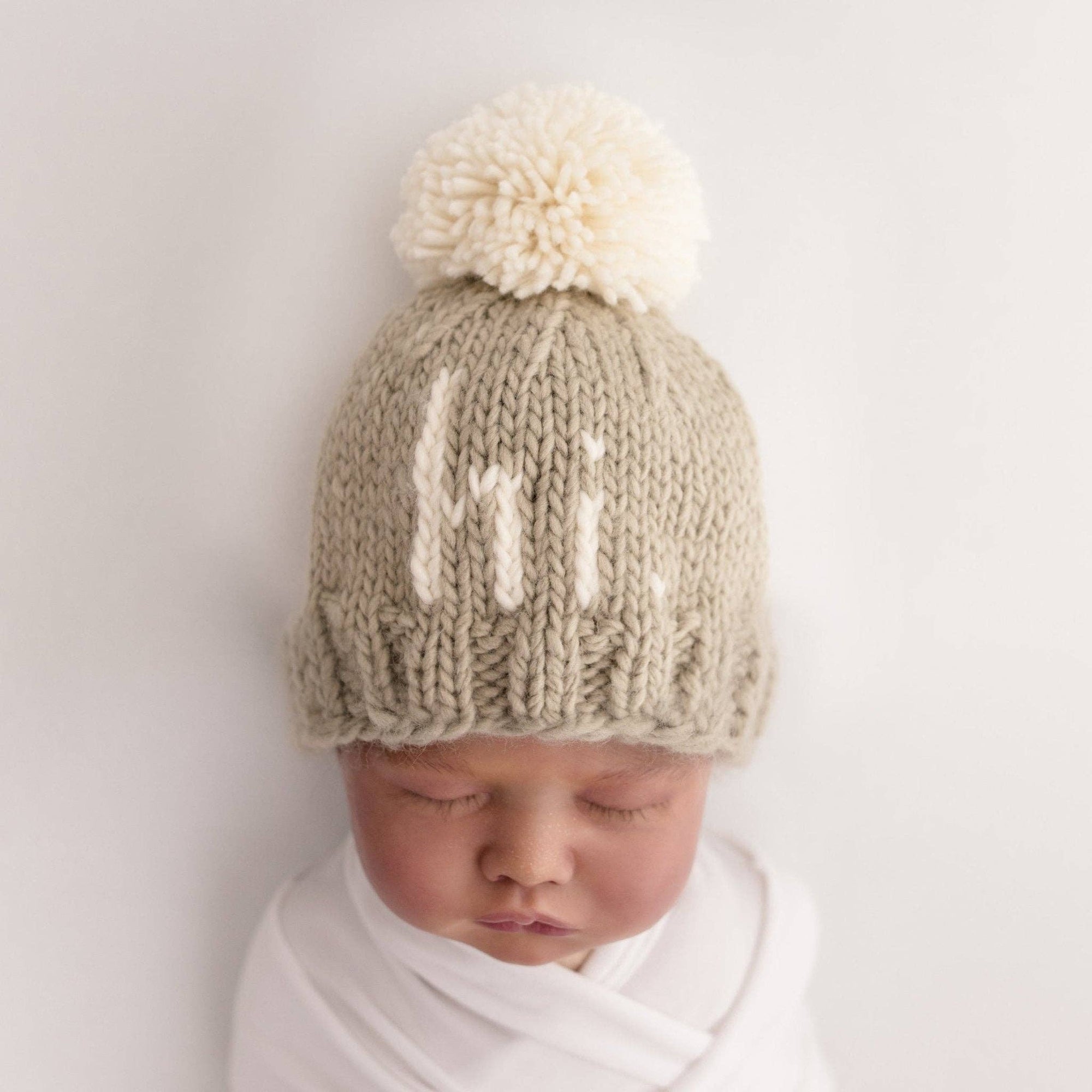 Hi. Pebble Brown Hand Knit Beanie Hat Baby &amp; Kids