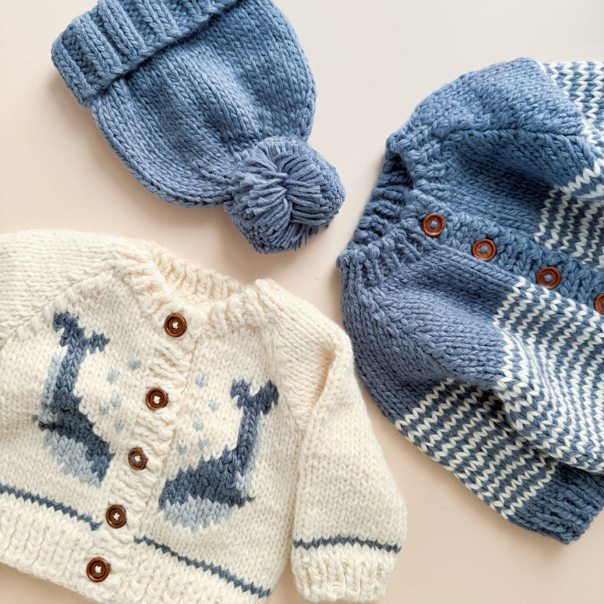 Stripe Cardigan Blue Baby Boy Sweater Cream