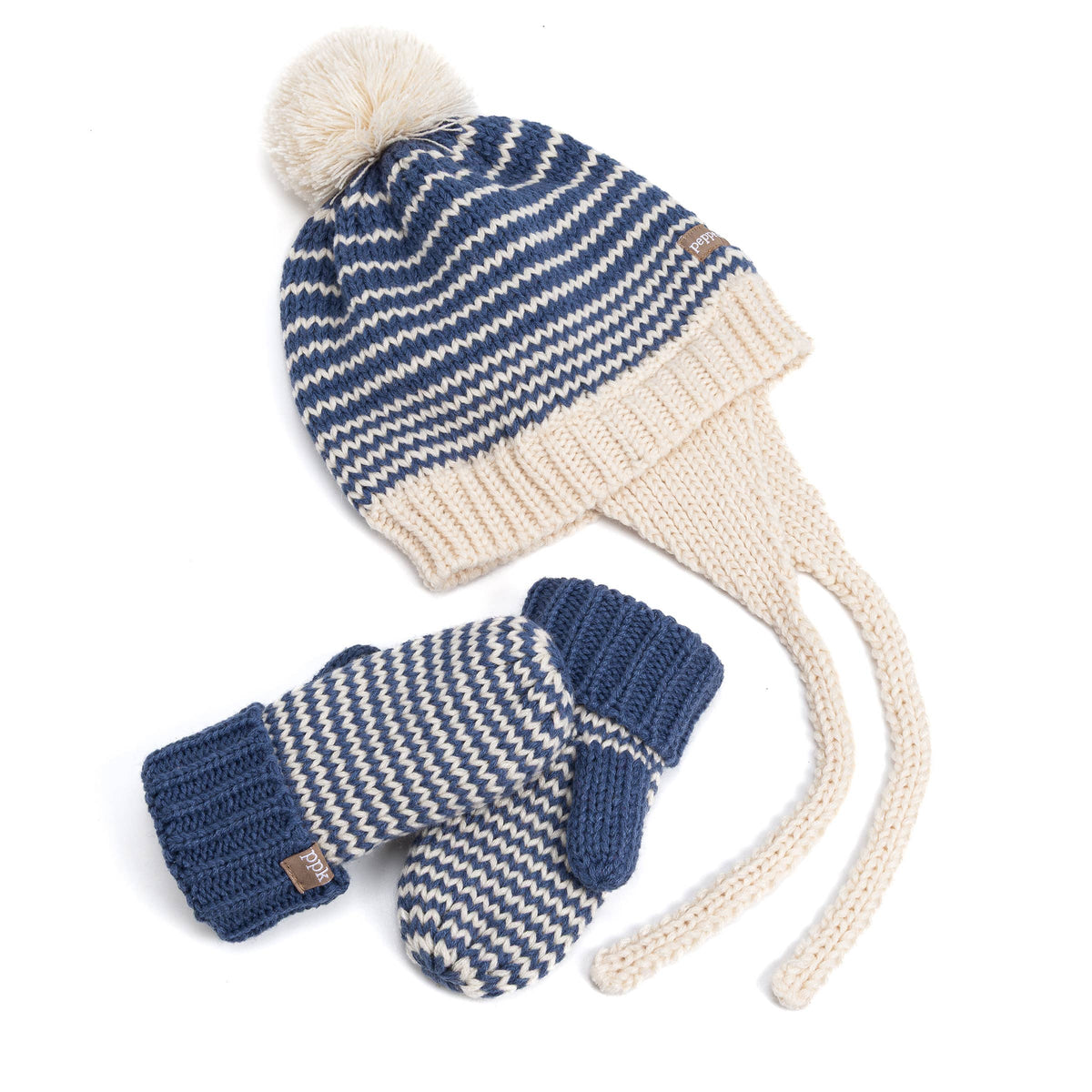 Baby/ Toddler Kids Thumbless Winter Mittens, Stripe Pattern