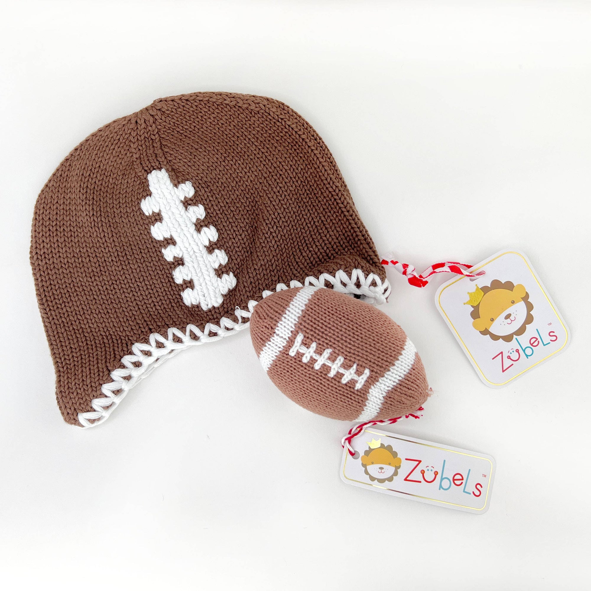 Phil the Football Knit Rattle: 5" Rattle