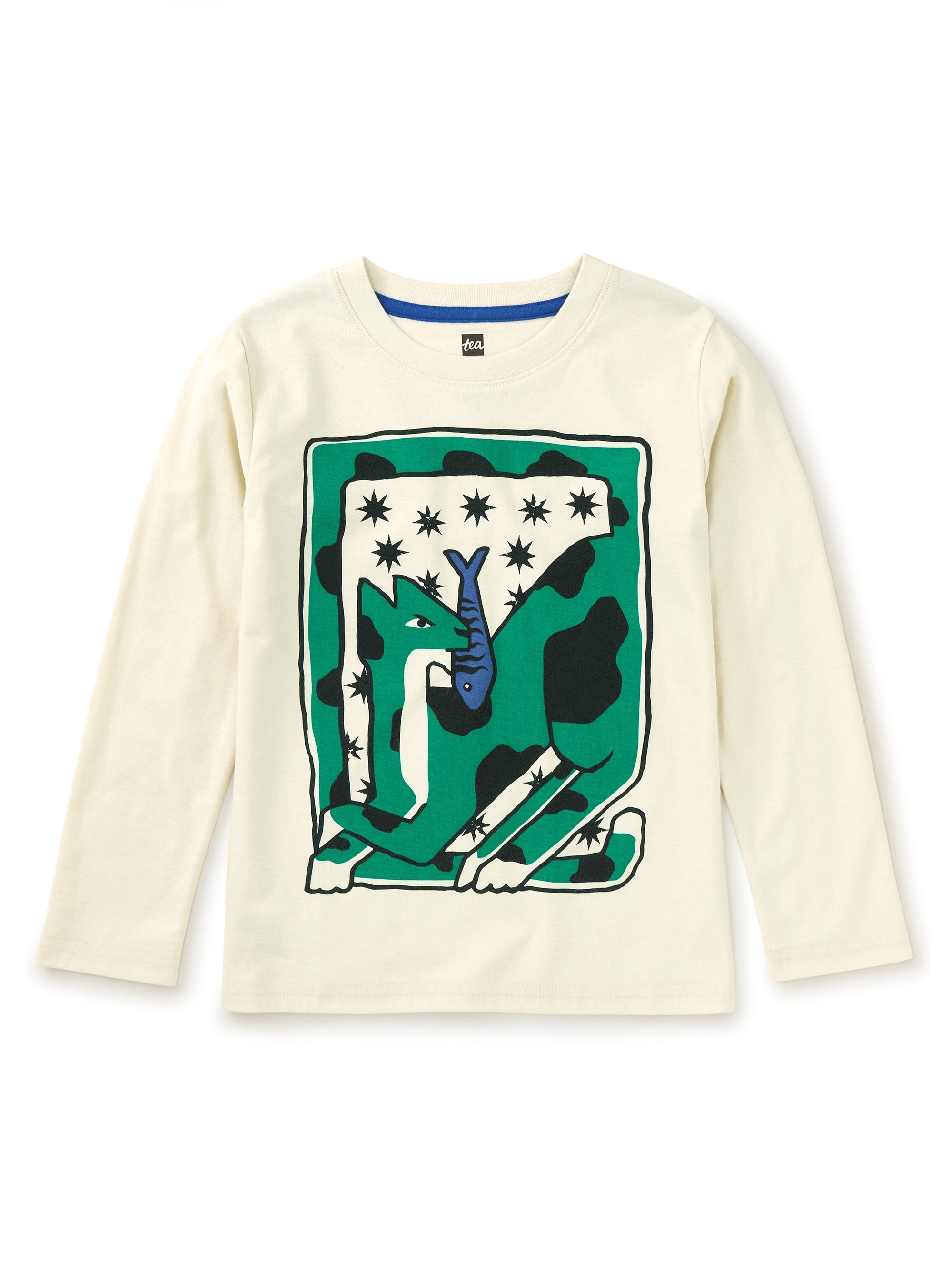 Tea Collection Fish Market Cat Graphic Tee, Ecru |Mockingbird Baby & Kids