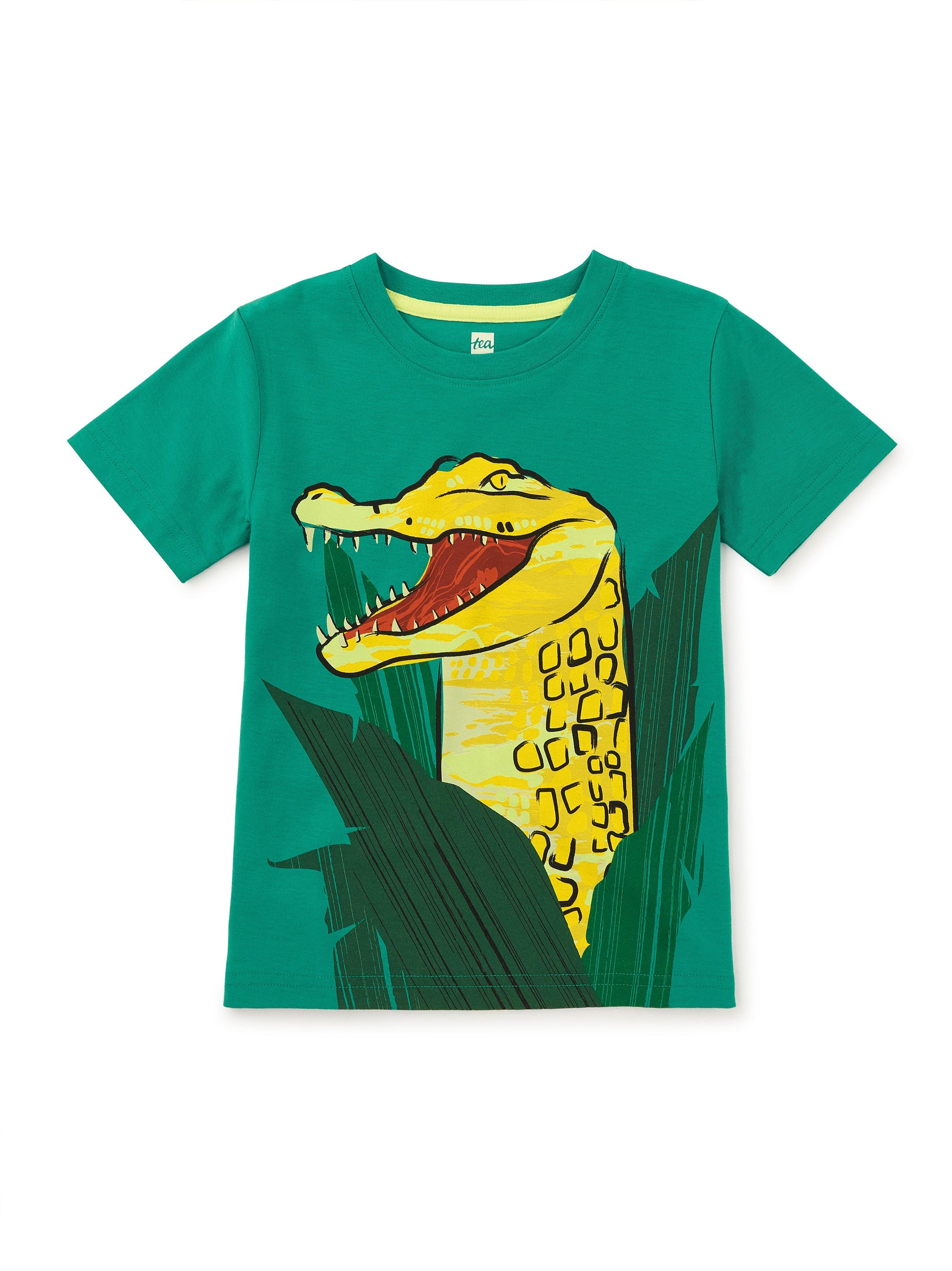 Tea Collection Croc Double Sided Graphic Tee, Virdirs Green |Mockingbird Baby & Kids