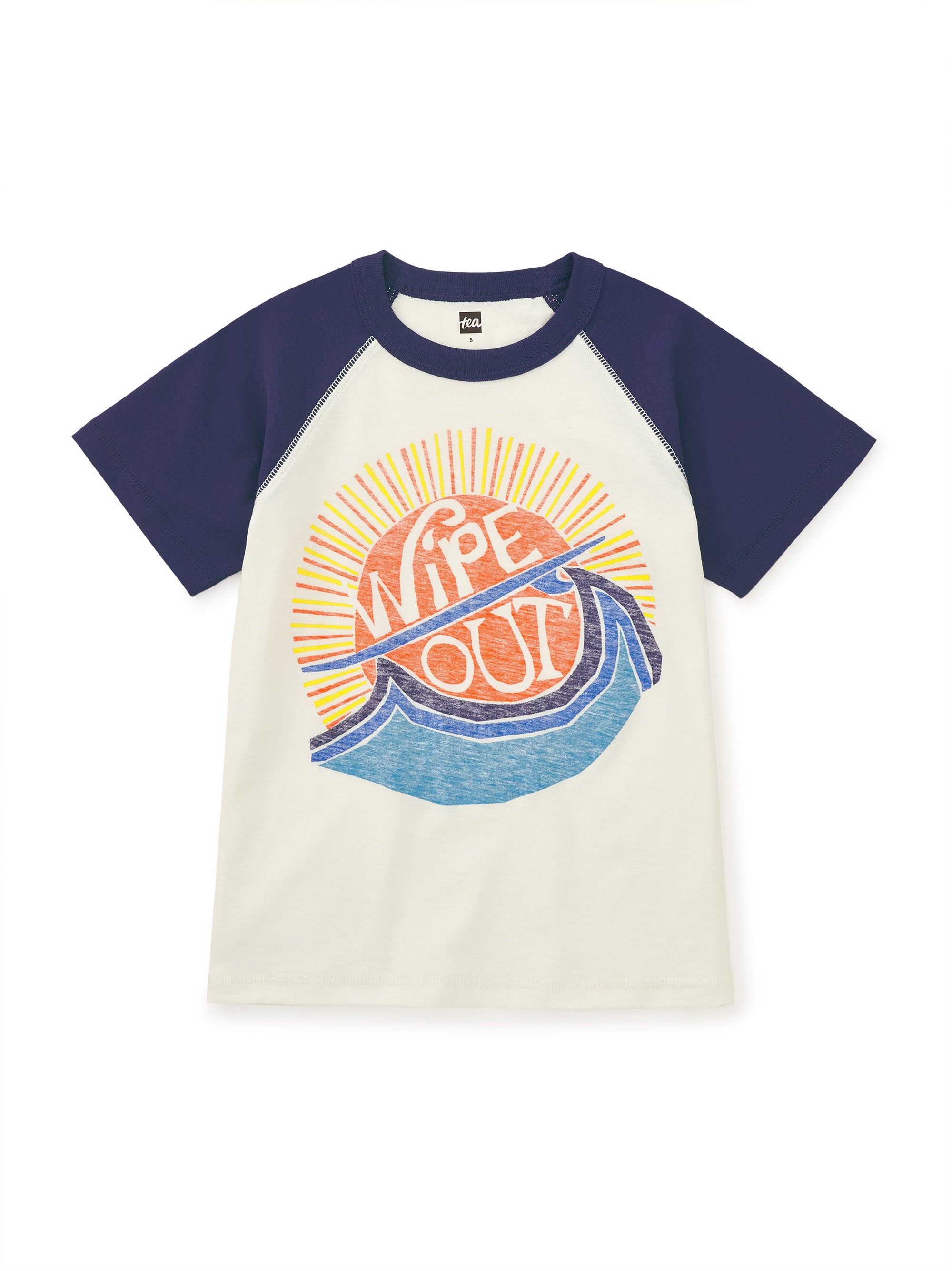 Tea Collection Wipe Out Raglan Tee, Chalk |Mockingbird Baby & Kids