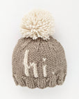 Hi. Pebble Brown Hand Knit Beanie Hat Baby & Kids