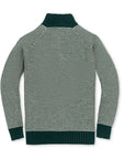 Organic Half Zip Ski Sweater: Deep Green Stripe