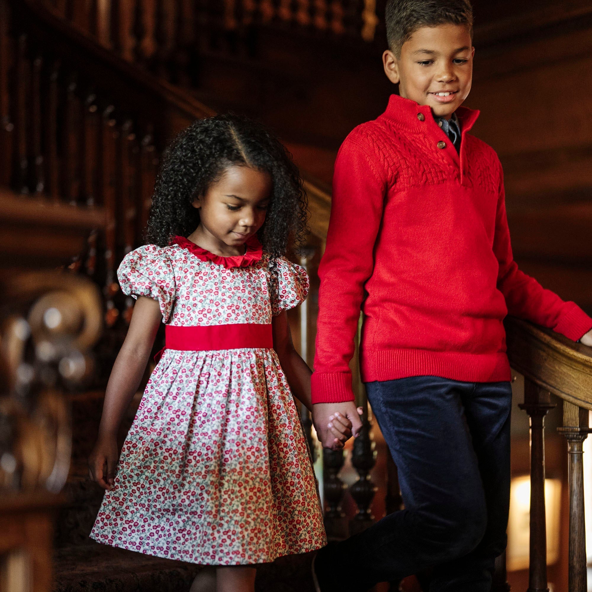 Organic Ruffle Collar Sateen Baby Dress London Floral