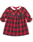 Organic Peter Pan Collar Ruffle Cuff Baby Dress London Plaid
