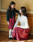 Organic Peter Pan Collar Ruffle Cuff Baby Dress London Plaid