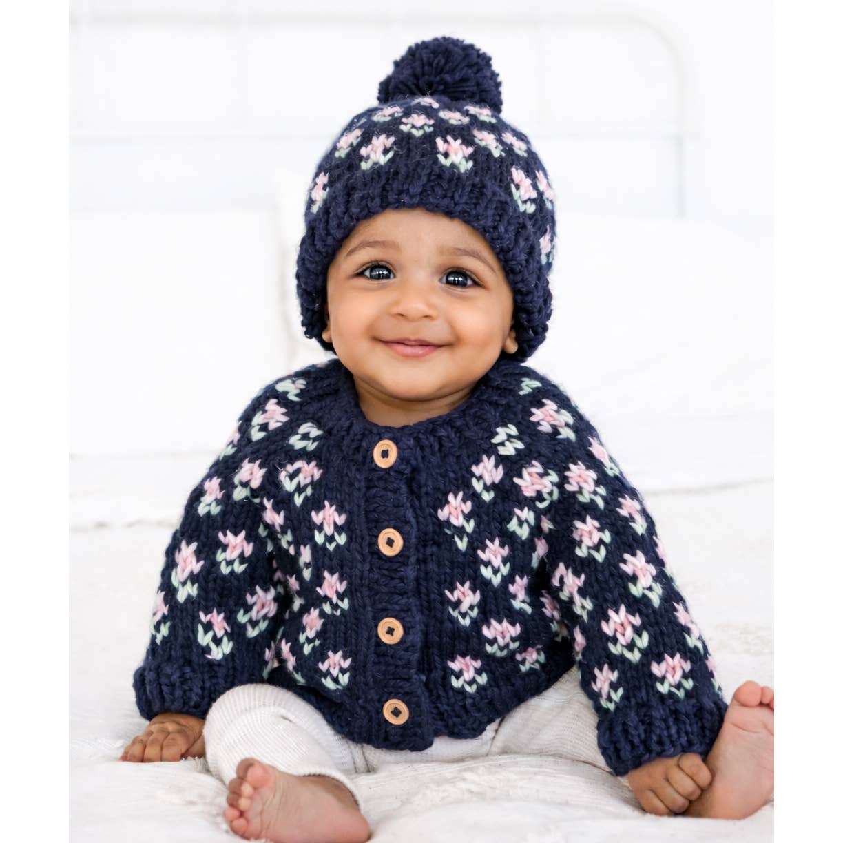 Bitty Blooms Indigo Cardigan Sweater for Baby &amp; Toddlers